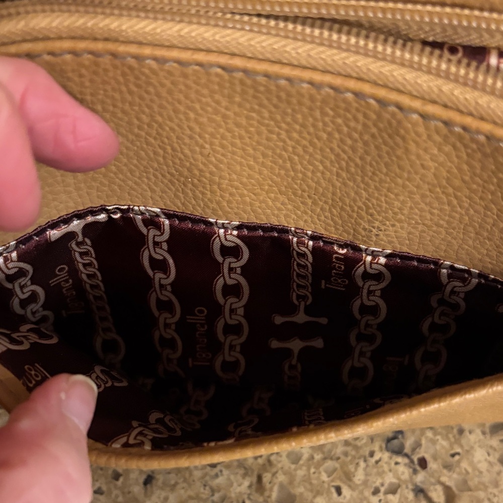 Tiganello Tan Leather Crossbody Bag with Built in Wallet and Multi- Organization - Picture 7 of 7